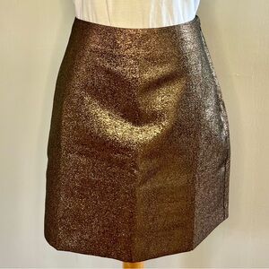 NWT LOFT Metallic Gold Skirt